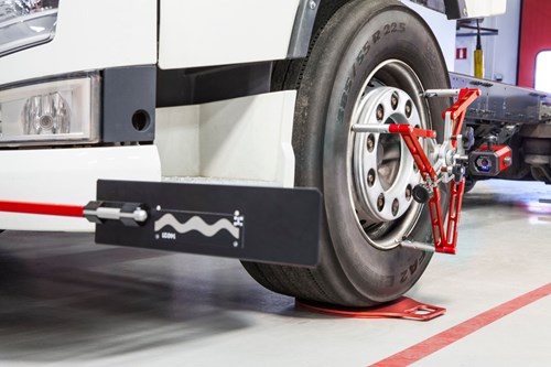 JOSAM Cam-aligner to reduce tyrewear through truck tyre misalignment